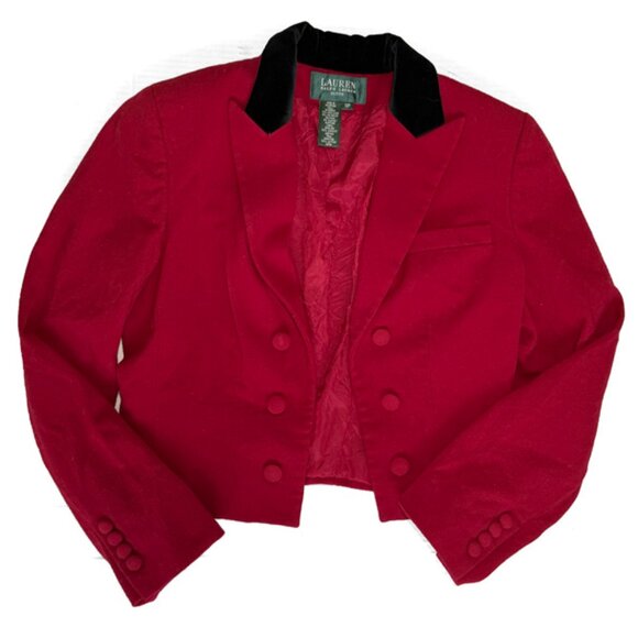 Lauren Ralph Lauren Wool Twill Cropped Blazer - Picture 2 of 8